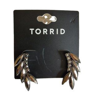 Black Torrid Women's Rhinestone Crawler Earrings